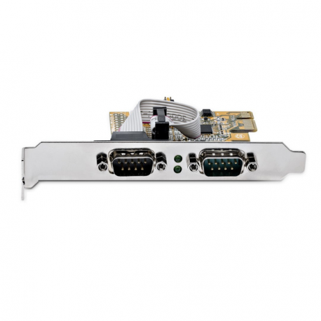 StarTech.com 2-Port PCI Express Serial Card, Dual Port PCIe to RS232 (DB9) Serial Interface Card, 16C1050 UART, Standard or Low Profile Brackets, COM Retention, For Windows & Linux - PCIe to Dual DB9 Card (21050-PC-SERIAL-LP) - Serial adapter - PCIe 2.0 low profile - RS-232 x 2 - yellow - 8