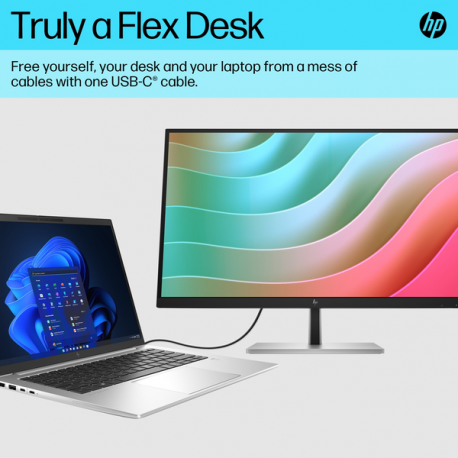 HP E27k G5 - E-Series - LED monitor - 27" (27" viewable) - 3840 x 2160 4K UHD (2160p) @ 60 Hz - IPS - 350 cd / m² - 1000:1 - 5 ms - HDMI, DisplayPort, USB-C - speakers - black head, black and silver (stand) - 9