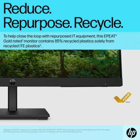 HP P24v G5 - P-Series - LED monitor - 23.8" - 1920 x 1080 Full HD (1080p) @ 75 Hz - VA - 250 cd / m² - 3000:1 - 5 ms - HDMI, VGA - black stand, black head - 13