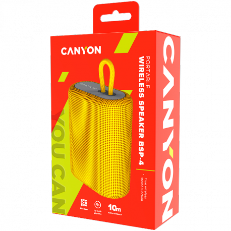 Canyon BSP-4 - Speaker - for portable use - wireless - Bluetooth - 5 Watt - yellow - 3