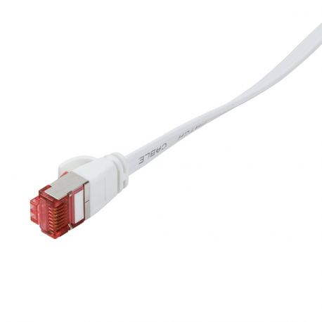 LogiLink SlimLine - Patch cable - RJ-45 (M) to RJ-45 (M) - 50 cm - U / FTP, PiMF - CAT 6 - molded, snagless, flat - white - 2