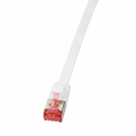 LogiLink SlimLine - Patch cable - RJ-45 (M) to RJ-45 (M) - 1 m - U / FTP, PiMF - CAT 6 - molded, snagless, flat - white