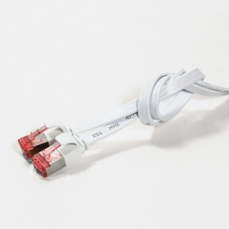 LogiLink SlimLine - Patch cable - RJ-45 (M) to RJ-45 (M) - 1 m - U / FTP, PiMF - CAT 6 - molded, snagless, flat - white - 3
