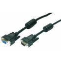 LogiLink - VGA extension cable - HD-15 (VGA) (F) to HD-15 (VGA) (M) - 3 m - thumbscrews - black