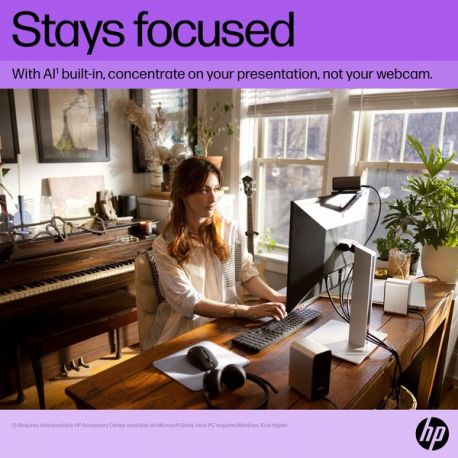HP 965 Streaming - Webcam - colour - 8 MP - 3840 x 2160 - audio - USB 3.0 - 20