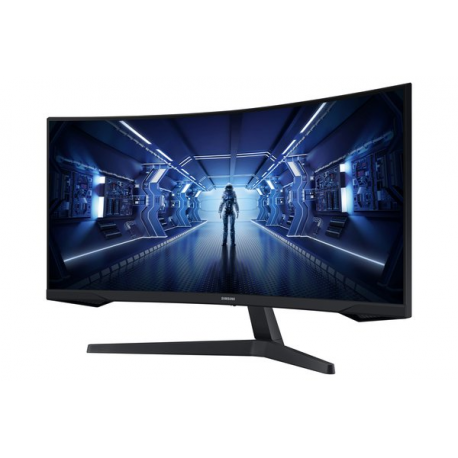 Samsung Odyssey G5 C34G55TWWP - G55T Series - LED monitor - gaming - curved - 34" - 3440 x 1440 UWQHD @ 165 Hz - VA - 250 cd / m² - 2500:1 - HDR10 - 1 ms - HDMI, DisplayPort - black - 0
