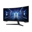 Samsung Odyssey G5 C34G55TWWP - G55T Series - LED monitor - gaming - curved - 34" - 3440 x 1440 UWQHD @ 165 Hz - VA - 250 cd / m² - 2500:1 - HDR10 - 1 ms - HDMI, DisplayPort - black