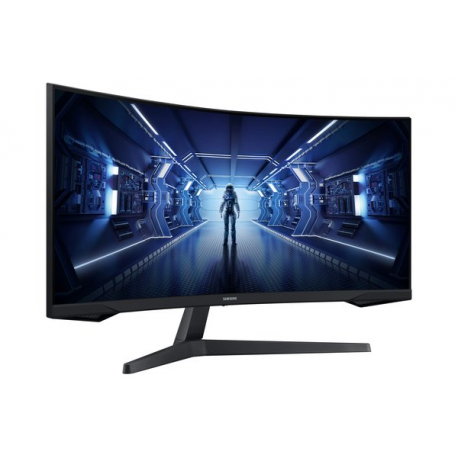 Samsung Odyssey G5 C34G55TWWP - G55T Series - LED monitor - gaming - curved - 34" - 3440 x 1440 UWQHD @ 165 Hz - VA - 250 cd / m² - 2500:1 - HDR10 - 1 ms - HDMI, DisplayPort - black - 8