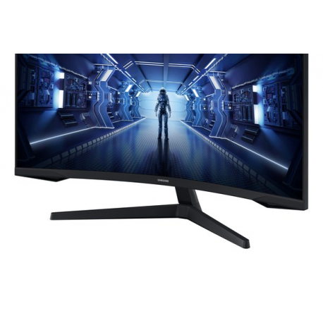 Samsung Odyssey G5 C34G55TWWP - G55T Series - LED monitor - gaming - curved - 34" - 3440 x 1440 UWQHD @ 165 Hz - VA - 250 cd / m² - 2500:1 - HDR10 - 1 ms - HDMI, DisplayPort - black - 16