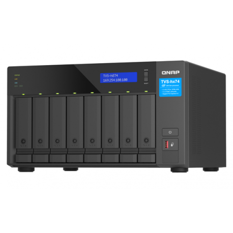 QNAP TVS-H874 - NAS server - 8 bays - SATA 6Gb / s - RAID 0, 1, 5, 6, 10, 50, 60, RAID TP, TM - RAM 64 GB - 2.5 Gigabit Ethernet / 10 Gigabit Ethernet - iSCSI support - 0