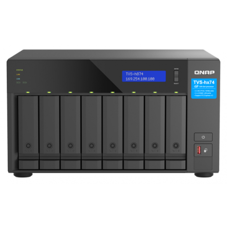 QNAP TVS-H874 - NAS server - 8 bays - SATA 6Gb / s - RAID 0, 1, 5, 6, 10, 50, 60, RAID TP, TM - RAM 64 GB - 2.5 Gigabit Ethernet / 10 Gigabit Ethernet - iSCSI support - 3