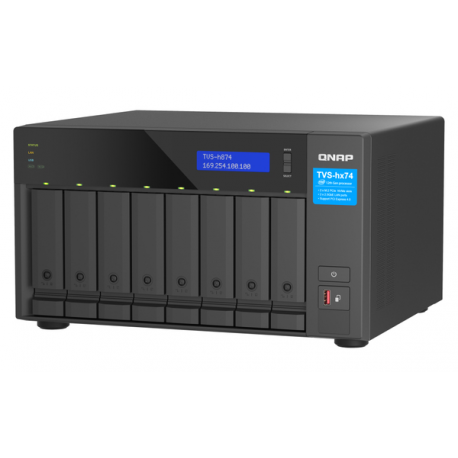 QNAP TVS-H874 - NAS server - 8 bays - SATA 6Gb / s - RAID 0, 1, 5, 6, 10, 50, JBOD, 60, RAID TP, TM - RAM 32 GB - 2.5 Gigabit Ethernet - iSCSI support - 7