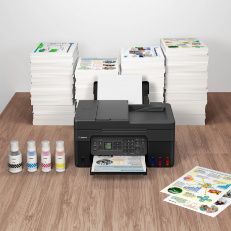 Canon PIXMA G4570 MegaTank - Multifunction printer - colour - ink-jet - refillable - A4 (210 x 297 mm), Legal (216 x 356 mm) (original) - A4 / Legal (media) - up to 11 ipm (printing) - 100 sheets - 33.6 Kbps - USB 2.0, Wi-Fi(ac) - 7