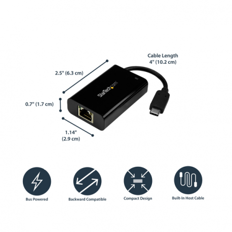 USB-C ADAPTER TO GIGABIT (W/POWER SUPPORT RJ45 F           IN) - 5