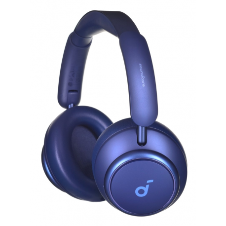 Soundcore Space Q45 - Headphones with mic - full size - Bluetooth - wireless, wired - active noise cancelling - 3.5 mm jack - blue - 4