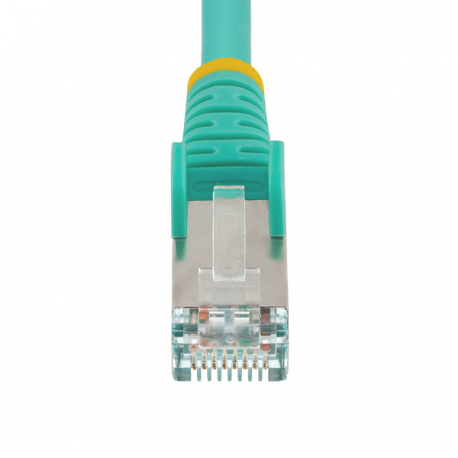 StarTech.com 50cm CAT6a Ethernet Cable - Aqua - Low Smoke Zero Halogen (LSZH) - 10GbE 500MHz 100W PoE++ Snagless RJ-45 w / Strain Reliefs S / FTP Network Patch Cord - Patch cable - RJ-45 (M) to RJ-45 (M) - 50 cm - S / FTP - CAT 6a - IEEE 802.3bt - halogen-free, molded, snagless, stranded - aqua - 3