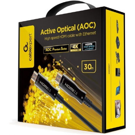 Cablexpert - High Speed - HDMI cable - HDMI male to HDMI male - 30 m - fibre optic - Active Optical Cable (AOC) - 1