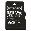Intenso - Flash memory card (microSDXC to SD adapter included) - 64 GB - UHS Class 1  /  Class10 - microSDXC UHS-I