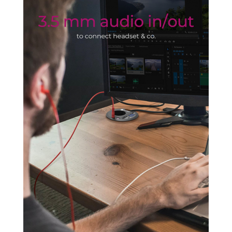 ICY BOX IB-HUB1430-CR - Hub - in-desk - 2 x SuperSpeed USB 3.0 + 1 x USB-C - 2