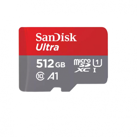 SanDisk Ultra - Flash memory card (microSDXC to SD adapter included) - 512 GB - A1 / UHS Class 1 / Class10 - microSDXC UHS-I - 0