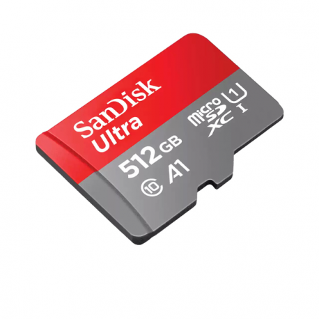 SanDisk Ultra - Flash memory card (microSDXC to SD adapter included) - 512 GB - A1 / UHS Class 1 / Class10 - microSDXC UHS-I - 1