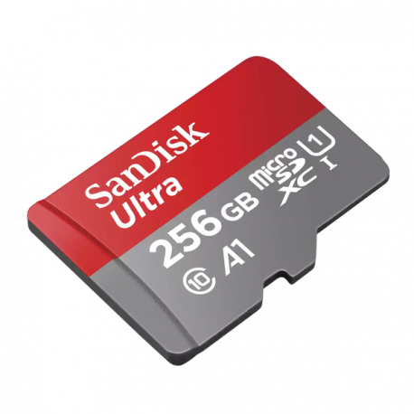 SanDisk Ultra - Flash memory card (microSDXC to SD adapter included) - 256 GB - A1 / UHS Class 1 / Class10 - microSDXC UHS-I - 1