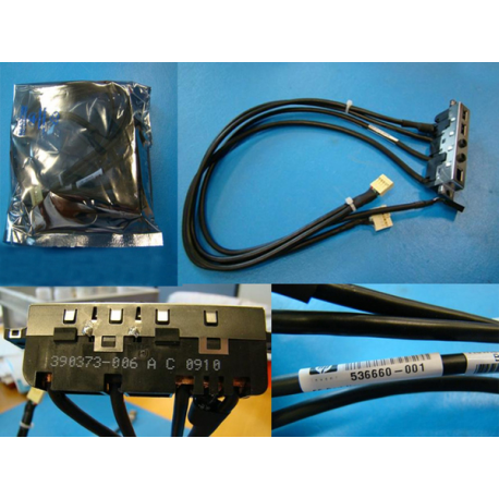 HP - USB / IEEE 1394 / audio panel - USB, stereo mini jack, 6 PIN FireWire (F) to FireWire 800, 8 pin USB 2.0 header, 9-pin front panel audio header (F) - for Workstation z200, z400, Z420 - 0