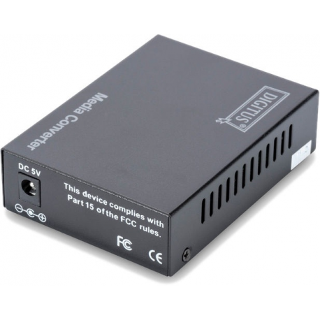 DIGITUS Professional DN-82010-1 - Fibre media converter - 100Mb LAN - 10Base-T, 100Base-FX, 100Base-TX - RJ-45 / ST multi-mode - up to 2 km - 1310 nm - 1