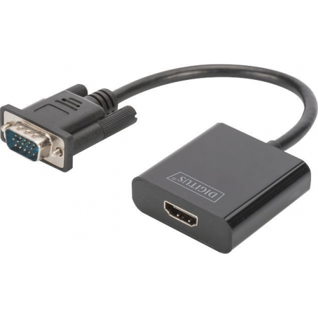 MicroConnect - HDMI adapter - USB, HD-15 (VGA) to HDMI female - 15 cm - black - active, 1080p support - 0