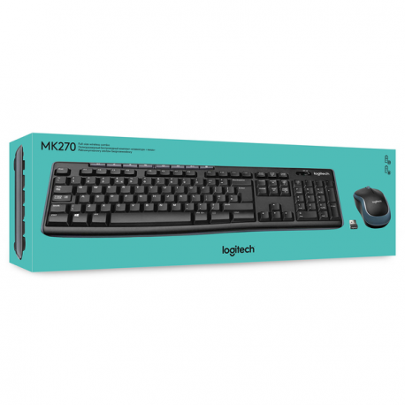 Logitech MK270 Wireless Combo - Keyboard and mouse set - wireless - 2.4 GHz - Belgium - 2