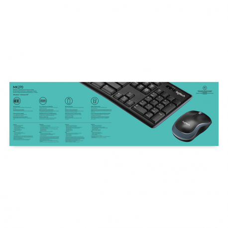 Logitech MK270 Wireless Combo - Keyboard and mouse set - wireless - 2.4 GHz - Belgium - 7