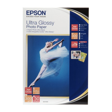 Epson Ultra Glossy Photo Paper - Glossy - 100 x 150 mm 50 sheet(s) photo paper - for EcoTank ET-1810, 2810, 2811, 2814, 2815, 2820, 2825, 2826, 2850, 2851, 2856, 4800, 4850 - 1