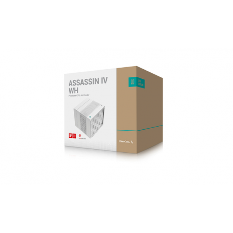 Deepcool ASSASSIN IV - Processor cooler - (for: LGA1155, LGA2011, LGA1150, LGA2011-3, LGA1151, AM4, LGA2066, LGA1200, LGA1700, AM5) - copper base and nickel plated fins - 120 mm / 140 mm - white - 7