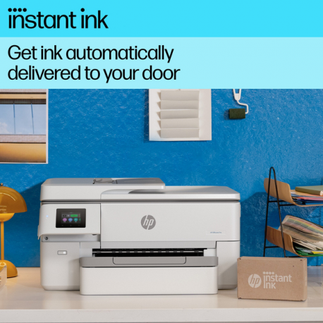 HP Officejet Pro 9720e Wide Format All-in-One - Multifunction printer - colour - ink-jet - A3 / Ledger (297 x 432 mm) (original) - A3 (media) - up to 18 ppm (copying) - up to 22 ppm (printing) - 250 sheets - USB 2.0, LAN, Wi-Fi(ac), Bluetooth - cement - 10