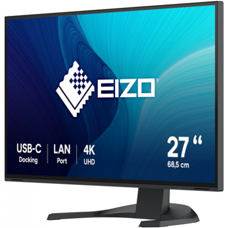 EIZO FlexScan EV2740X - With FlexStand - LED monitor - 27" - 3840 x 2160 4K - IPS - 350 cd / m² - 2000:1 - 5 ms - 2xHDMI, DisplayPort, 2xUSB-C - speakers - black - 2
