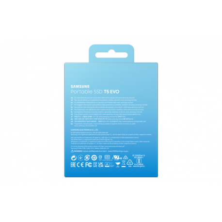 Samsung T5 Evo MU-PH8T0S - SSD - encrypted - 8 TB - external (portable) - USB 3.2 Gen 1 (USB-C connector) - 256-bit AES - black - 16