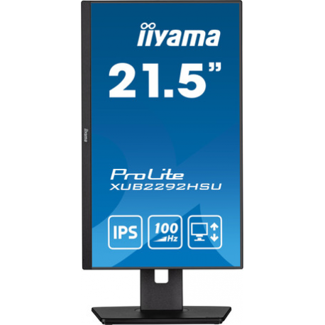 iiyama ProLite XUB2292HSU-B6 - LED monitor - 22" (21.5" viewable) - 1920 x 1080 Full HD (1080p) @ 100 Hz - IPS - 250 cd / m² - 1000:1 - 0.4 ms - HDMI, DisplayPort - speakers - matte black - 3