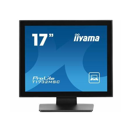 iiyama ProLite T1732MSC-B1SAG - LED monitor - 17" - touchscreen - 1280 x 1024 @ 75 Hz - TN - 250 cd / m² - 1000:1 - 5 ms - HDMI, VGA, DisplayPort - speakers - black, matte finish - 0