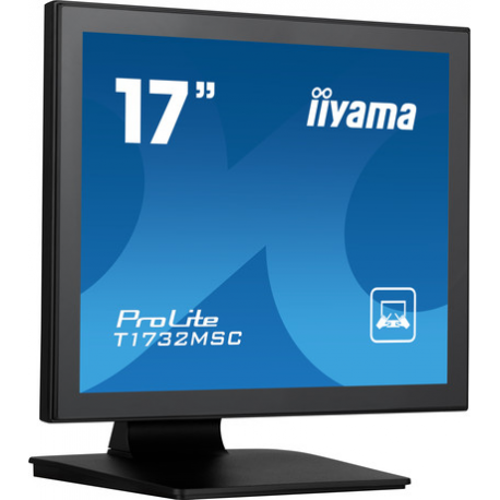 iiyama ProLite T1732MSC-B1SAG - LED monitor - 17" - touchscreen - 1280 x 1024 @ 75 Hz - TN - 250 cd / m² - 1000:1 - 5 ms - HDMI, VGA, DisplayPort - speakers - black, matte finish - 1