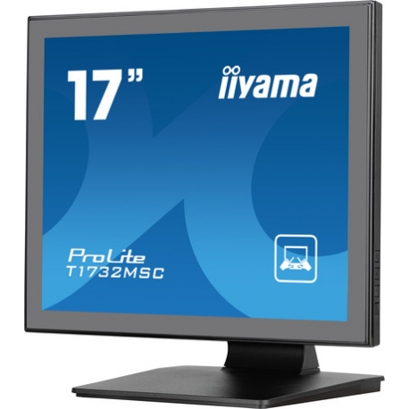 iiyama ProLite T1732MSC-B1SAG - LED monitor - 17" - touchscreen - 1280 x 1024 @ 75 Hz - TN - 250 cd / m² - 1000:1 - 5 ms - HDMI, VGA, DisplayPort - speakers - black, matte finish - 2