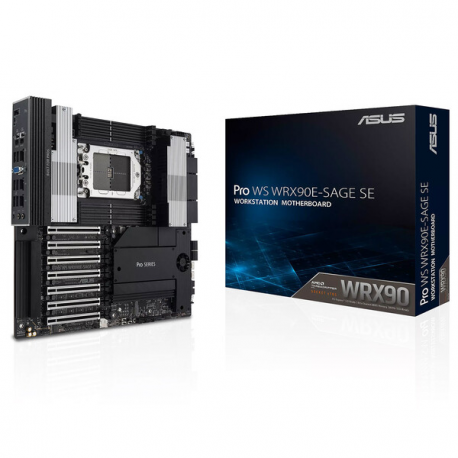 ASUS PRO WS WRX90E-SAGE SE - Motherboard - SSI EEB AST2600 - Socket sTR5 - AMD WRX90 Chipset - USB 3.2 Gen 1, USB4, USB-C 3.2 Gen 2x2 - Gigabit LAN - onboard graphics (CPU required) - HD Audio (6-channel) - 1
