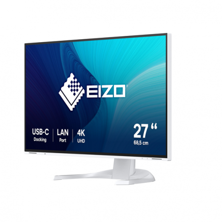 EIZO FlexScan EV2740X - With FlexStand - LED monitor - 27" - 3840 x 2160 4K - IPS - 350 cd / m² - 2000:1 - 5 ms - HDMI, DisplayPort, USB-C - speakers - white - 2