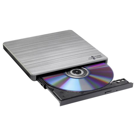 Hitachi-LG Data Storage GP60NS60 - Disk drive - DVD±RW (±R DL)  /  DVD-RAM - 8x / 6x / 5x - USB 2.0 - external - silver - 3