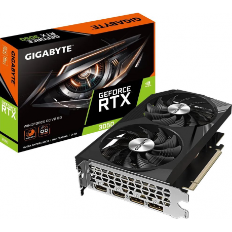 Gigabyte GeForce RTX 3050 WINDFORCE OC V2 - Graphics card - GF RTX 3050 - 8 GB GDDR6 - PCIe 4.0 - DVI, HDMI, DisplayPort - box - 0