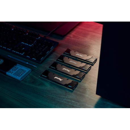 Kingston FURY Renegade - DDR4 - kit - 64 GB: 4 x 16 GB - DIMM 288-pin - 3600 MHz  /  PC4-28800 - CL16 - 1.35 V - unbuffered - non-ECC - black - 13