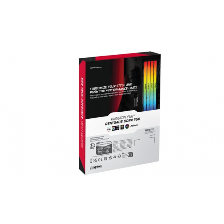 Kingston FURY Renegade RGB - DDR4 - kit - 64 GB: 2 x 32 GB - DIMM 288-pin - 3600 MHz / PC4-28800 - CL18 - 1.35 V - unbuffered - non-ECC - black - 12