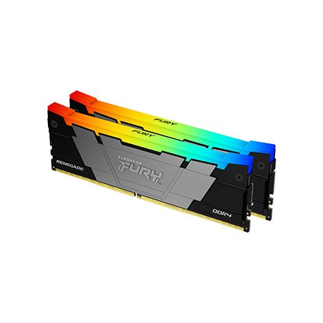 Kingston FURY Renegade RGB - DDR4 - kit - 64 GB: 2 x 32 GB - DIMM 288-pin - 3600 MHz / PC4-28800 - CL18 - 1.35 V - unbuffered - non-ECC - black - 21