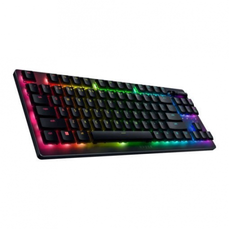 Razer DeathStalker V2 Pro - Keyboard - full size - backlit - wireless - 2.4 GHz, Bluetooth, USB-C - QWERTY - US - key switch: Razer Clicky Optical Purple - black - 1