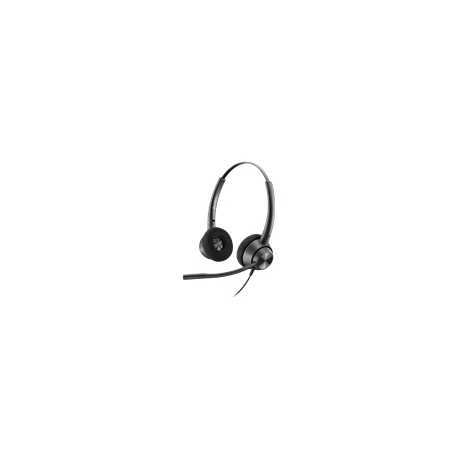 Poly EncorePro 320 - EncorePro 300 series - headset - on-ear - wired - Quick Disconnect - black - TAA Compliant - Certified for Skype for Business - 1