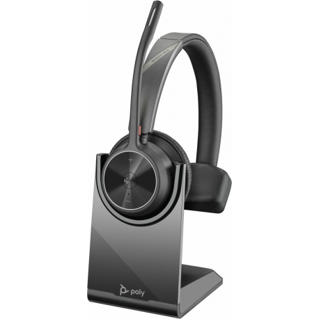 Poly Voyager 4310 - Voyager 4300 UC series - headset - on-ear - Bluetooth - wireless, wired - USB-C - black - Certified for Microsoft Teams - 0